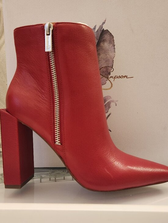 Jessica Simpson Shoes - Jessica Simpson "Timea" Red Leather Booties. NIB. Size 7